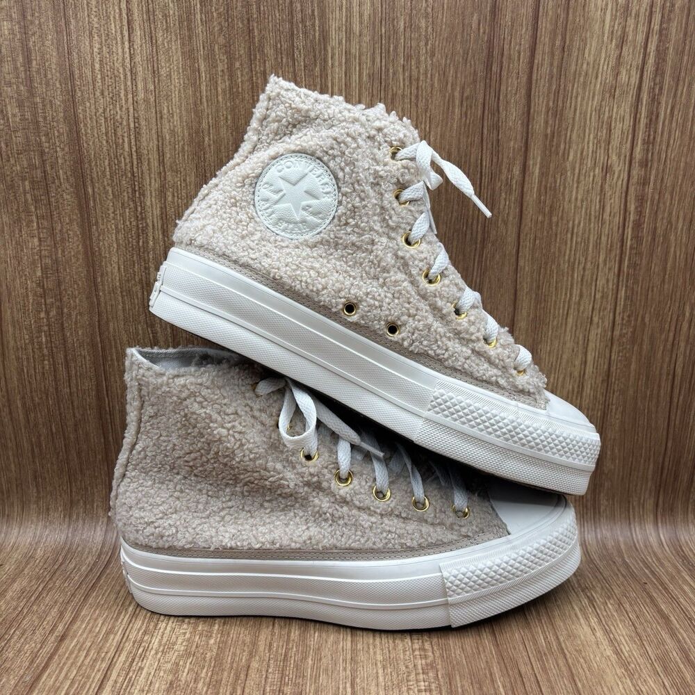 Converse Chuck Taylor All Star Platform High 'Cozy Club' Beige Sneaker Women 8.5